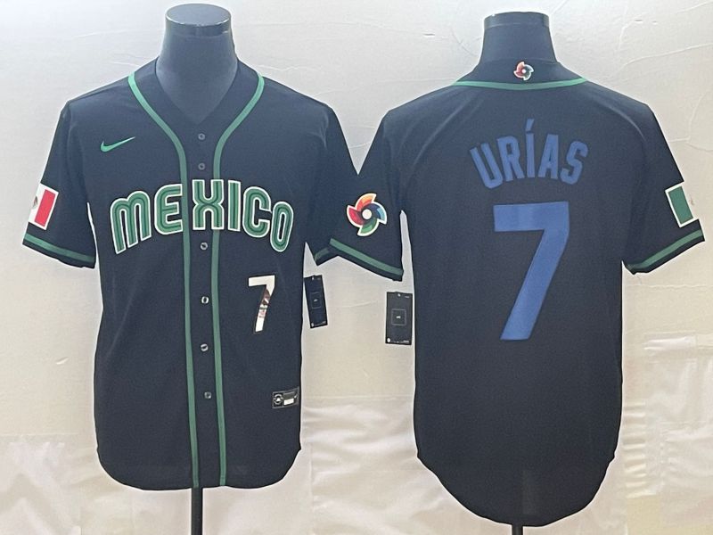 Men 2023 World Cub Mexico #7 Urias Black Nike MLB Jersey12->more jerseys->MLB Jersey